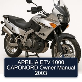 APRILIA ETV 1000 CAPONORD Owner Manual 2003