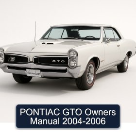 PONTIAC GTO Owners Manual 2004-2006