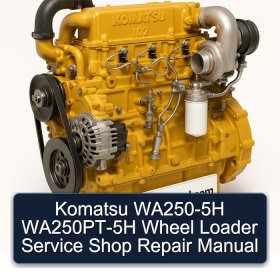 Komatsu WA250-5H WA250PT-5H Wheel Loader Service Shop Repair Manual