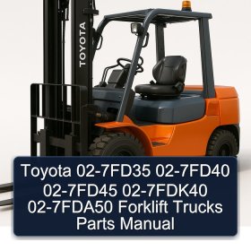 Toyota 02-7FD35 02-7FD40 02-7FD45 02-7FDK40 02-7FDA50 Forklift Trucks Parts Manual