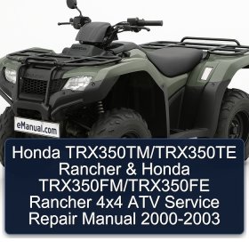 Honda TRX350TM/TRX350TE Rancher & Honda TRX350FM/TRX350FE Rancher 4x4 ATV Service Repair Manual 2000-2003