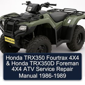 Honda TRX350 Fourtrax 4X4 & Honda TRX350D Foreman 4X4 ATV Service Repair Manual 1986-1989
