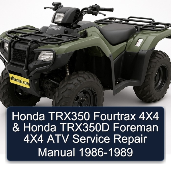 Honda TRX350 Fourtrax 4X4 & Honda TRX350D Foreman 4X4 ATV Service Repair Manual 1986-1989