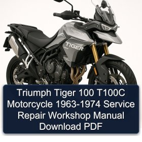 Triumph Tiger 100 T100C Motorcycle 1963-1974 Service Repair Workshop Manual Download PDF