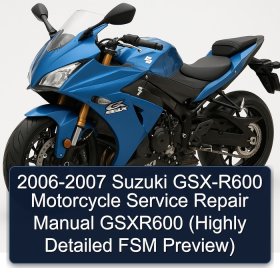 2006-2007 Suzuki GSX-R600 Motorcycle Service Repair Manual GSXR600 (Highly Detailed FSM Preview)