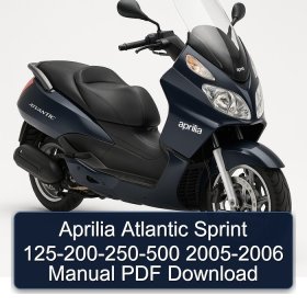 Aprilia Atlantic Sprint 125-200-250-500 2005-2006 Manual PDF Download
