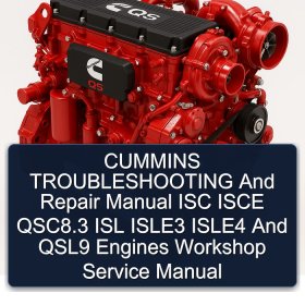 CUMMINS TROUBLESHOOTING And Repair Manual ISC ISCE QSC8.3 ISL ISLE3 ISLE4 And QSL9 Engines Workshop Service Manual