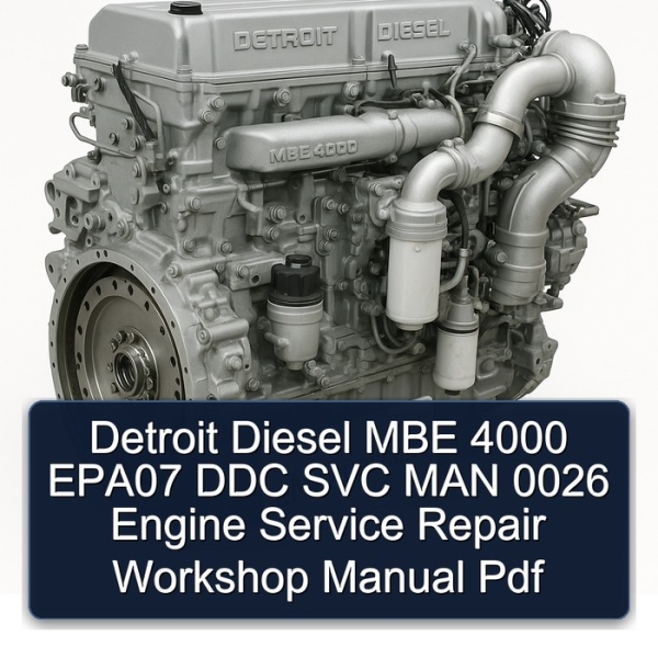 Detroit Diesel MBE 4000 EPA07 DDC SVC MAN 0026 Engine Service Repair Workshop Manual Pdf