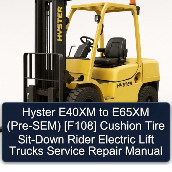 Hyster E40XM to E65XM (Pre-SEM) [F108] Cushion Tire Sit-Down Rider Electric Lift Trucks Service Repair Manual