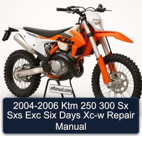 2004-2006 Ktm 250 300 Sx Sxs Exc Six Days Xc-w Repair Manual