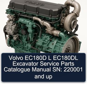 Volvo EC180D L EC180DL Excavator Service Parts Catalogue Manual SN: 220001 and up