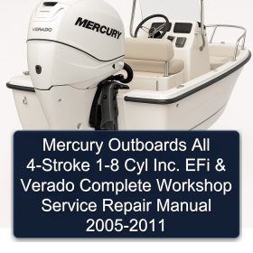 Mercury Outboards All 4-Stroke 1-8 Cyl Inc. EFi & Verado Complete Workshop Service Repair Manual 2005-2011