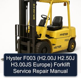 Hyster F003 (H2.00J H2.50J H3.00JS Europe) Forklift Service Repair Manual