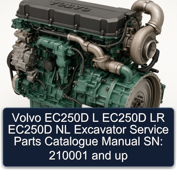 Volvo EC250D L EC250D LR EC250D NL Excavator Service Parts Catalogue Manual SN: 210001 and up