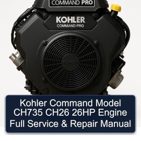 Kohler Command Model CH735 CH26 26HP Engine Full Manual de servicio y reparación
