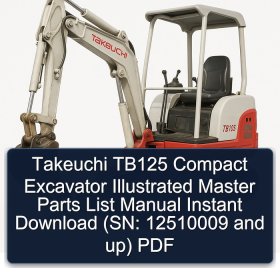 Takeuchi TB125 Compact Excavator Illustrated Master Parts List Manual Instant Download (SN: 12510009 and up) PDF