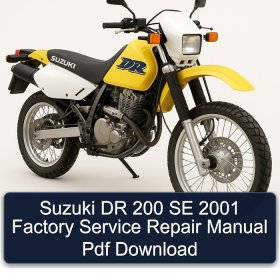 Suzuki DR 200 SE 2001 Factory Service Repair Manual Pdf Download
