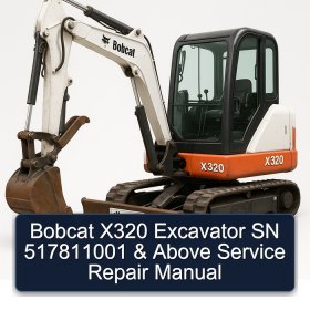 Bobcat X320 Excavator SN 517811001 & Above Service Repair Manual