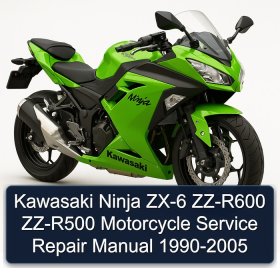 Kawasaki Ninja ZX-6 ZZ-R600 ZZ-R500 Motorcycle Service Repair Manual 1990-2005