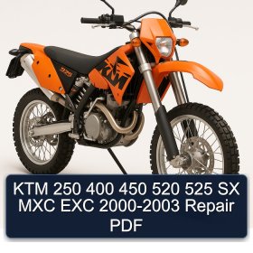 KTM 250 400 450 520 525 SX MXC EXC 2000-2003 Repair PDF