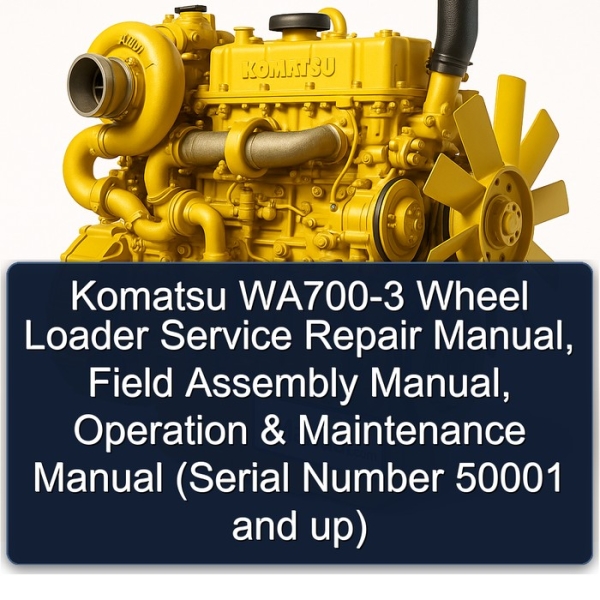 Komatsu WA700-3 Wheel Loader Service Repair Manual, Field Assembly Manual, Operation & Maintenance Manual (Serial Number 50001 and up)