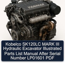 Kobelco SK120LC MARK III Hydraulic Excavator Illustrated Parts List Manual After Serial Number LP01601 PDF