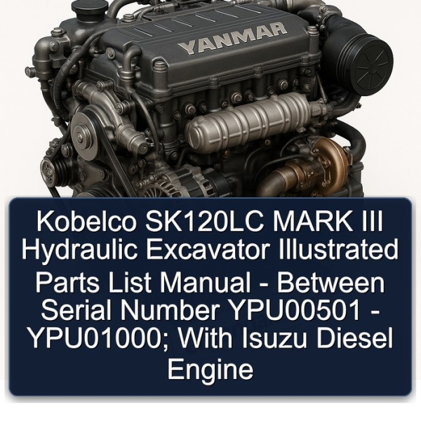 Kobelco SK120LC MARK III Hydraulic Excavator Illustrated Parts List Manual - Between Serial Number YPU00501 - YPU01000; With Isuzu Diesel Engine
