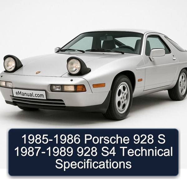 1985-1986 Porsche 928 S 1987-1989 928 S4 Technical Specifications