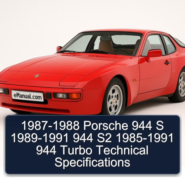 1987-1988 Porsche 944 S 1989-1991 944 S2 1985-1991 944 Turbo Technical Specifications