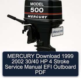 MERCURY Download 1999 2002 30/40 HP 4 Stroke Service Manual EFI Outboard PDF