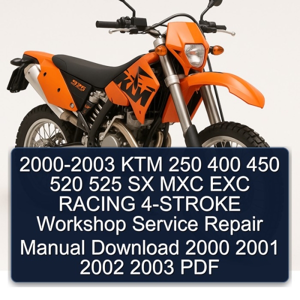 2000-2003 KTM 250 400 450 520 525 SX MXC EXC RACING 4-STROKE Workshop Service Repair Manual Download 2000 2001 2002 2003 PDF