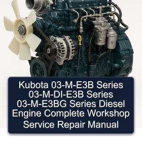 Kubota 03-M-E3B Series 03-M-DI-E3B Series 03-M-E3BG Series Diesel Engine Complete Workshop Service Repair Manual