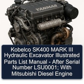 Kobelco SK400 MARK III Hydraulic Excavator Illustrated Parts List Manual - After Serial Number LSU0001; With Mitsubishi Diesel Engine