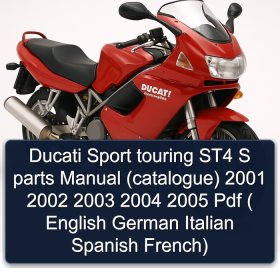 Ducati Sport touring ST4 S parts Manual (catalogue) 2001 2002 2003 2004 2005 Pdf ( English German Italian Spanish French)