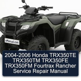 2004-2006 Honda TRX350TE TRX350TM TRX350FE TRX350FM Fourtrax Rancher Service Repair Manual