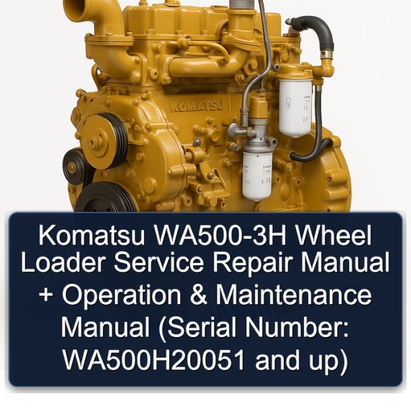 Komatsu WA500-3H Wheel Loader Service Repair Manual + Operation & Maintenance Manual (Serial Number: WA500H20051 and up)