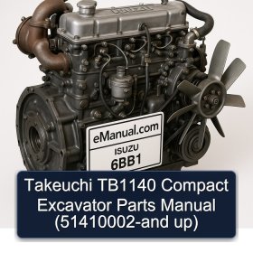 Takeuchi TB1140 Compact Excavator Parts Manual (51410002-and up)