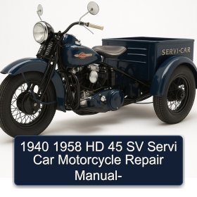 1940 1958 HD 45 SV Servi Car Motorcycle Repair Manual-