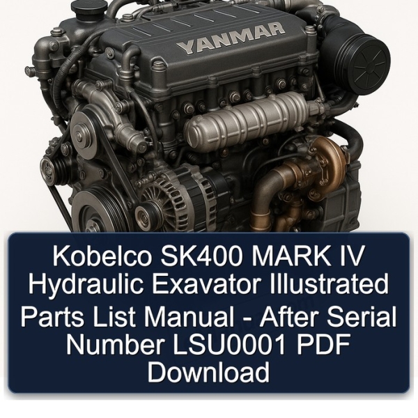 Kobelco SK400 MARK IV Hydraulic Exavator Illustrated Parts List Manual - After Serial Number LSU0001 PDF Download