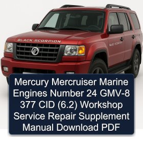 Mercury Mercruiser Marine Engines Number 24 GMV-8 377 CID (6.2) Workshop Service Repair Supplement Manual Download PDF