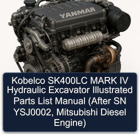 Kobelco SK400LC MARK IV Hydraulic Excavator Illustrated Parts List Manual (After SN YSJ0002, Mitsubishi Diesel Engine)