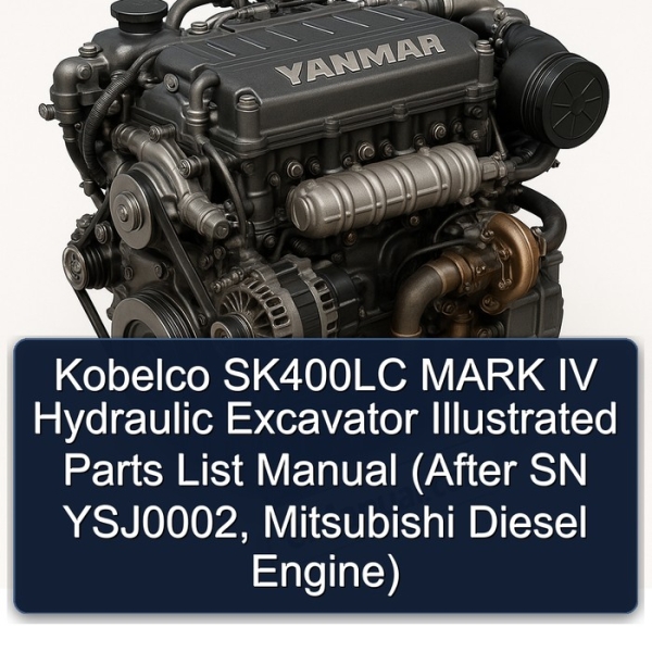 Kobelco SK400LC MARK IV Hydraulic Excavator Illustrated Parts List Manual (After SN YSJ0002, Mitsubishi Diesel Engine)