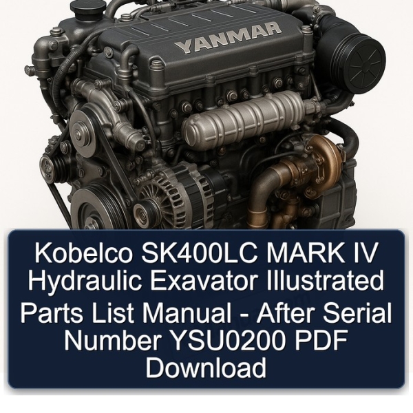 Kobelco SK400LC MARK IV Hydraulic Exavator Illustrated Parts List Manual - After Serial Number YSU0200 PDF Download