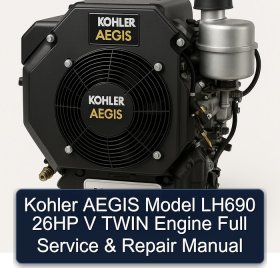 Kohler AEGIS Model LH690 26HP V TWIN Engine Full Service & Repair Manual