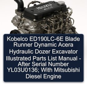 Kobelco ED190LC-6E Blade Runner Dynamic Acera Hydraulic Dozer Excavator Illustrated Parts List Manual - After Serial Number YL03U0136; With Mitsubishi Diesel Engine