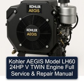 Kohler AEGIS Model LH60 24HP V TWIN Engine Full Service & Repair Manual