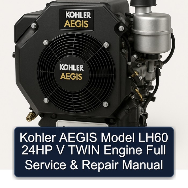 Kohler AEGIS Model LH60 24HP V TWIN Engine Full Service & Repair Manual