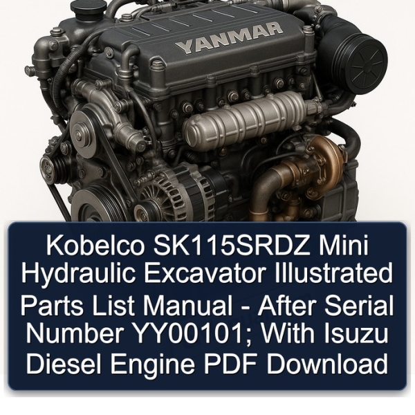 Kobelco SK115SRDZ Mini Hydraulic Excavator Illustrated Parts List Manual - After Serial Number YY00101; With Isuzu Diesel Engine PDF Download
