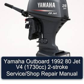 Yamaha Outboard 1992 80 Jet V4 (1730cc) 2-stroke Service/Shop Repair Manual