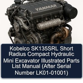Kobelco SK135SRL Short Radius Compact Hydraulic Mini Excavator Illustrated Parts List Manual (After Serial Number LK01-01001)